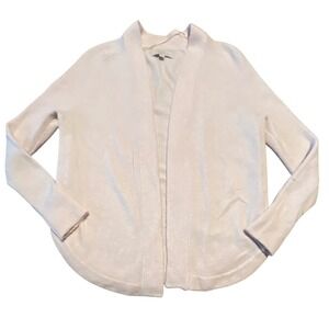 LOFT Open Front Cardigan Sweater Light Pink Women's Size M Merino Wool Blend